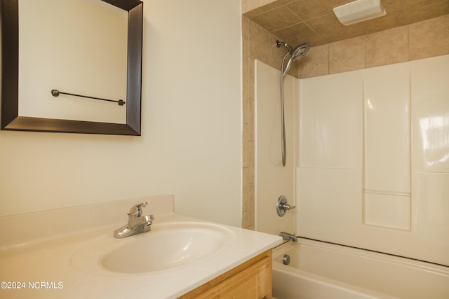 bathroom with vanity and shower / bathtub combination