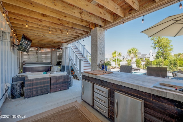 view of patio with an outdoor hangout area