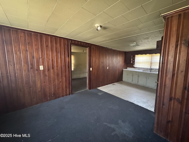 interior space with wood walls