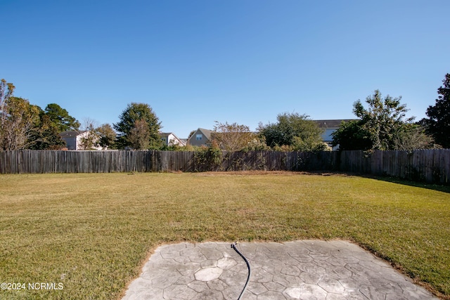 view of yard with a patio area