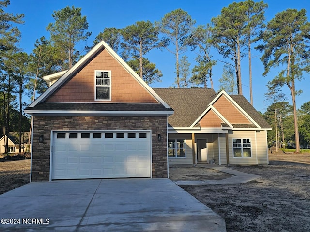 view of front facade with a garage