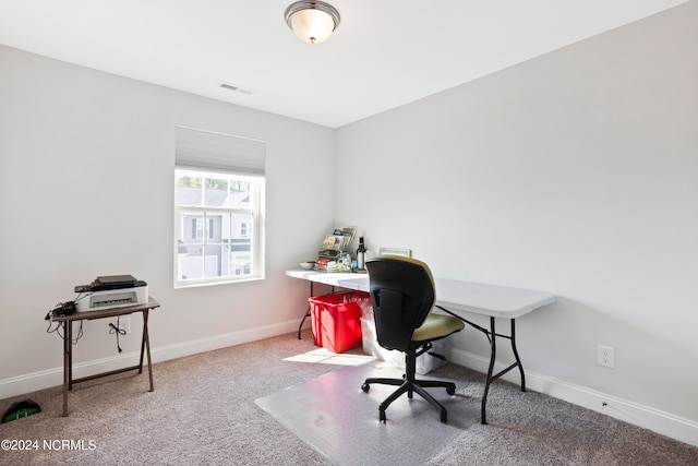 home office featuring carpet floors