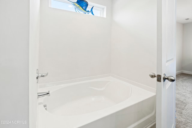 bathroom featuring a washtub and plenty of natural light