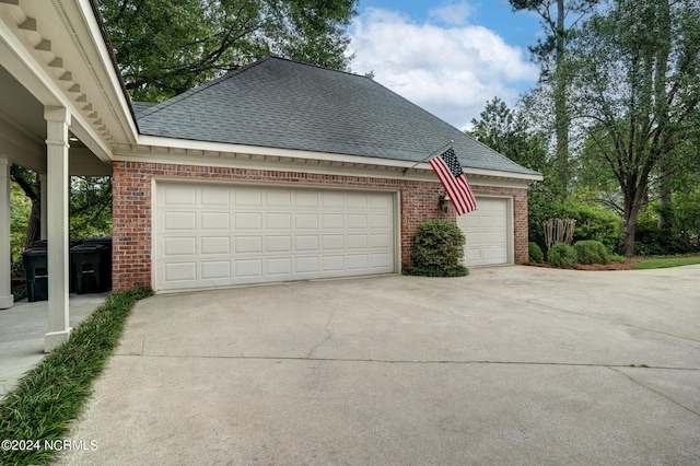 view of garage