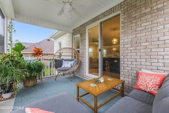 view of patio / terrace with ceiling fan