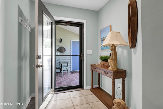 view of tiled entrance foyer