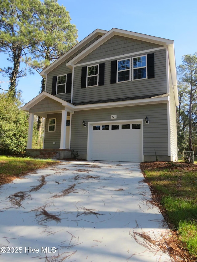 view of front facade with a garage