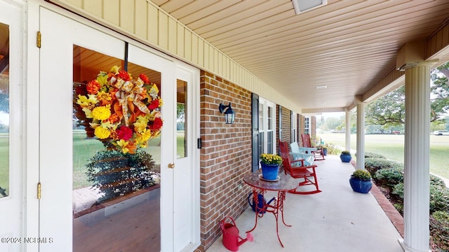 view of patio with a porch