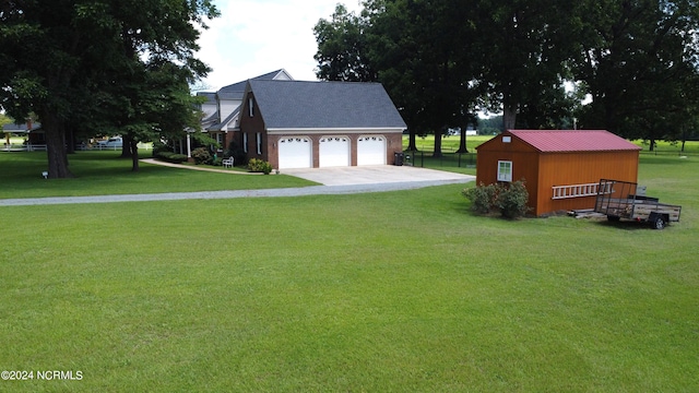 exterior space with an outbuilding