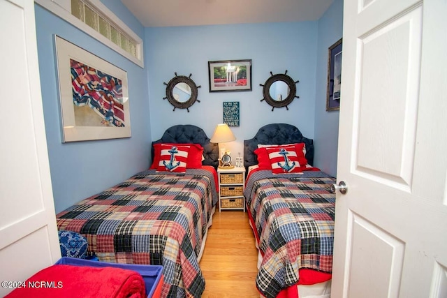 bedroom featuring light hardwood / wood-style floors