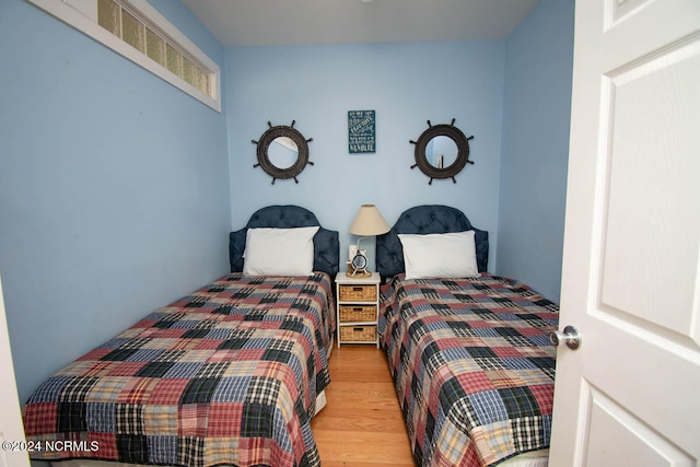 bedroom featuring light hardwood / wood-style flooring