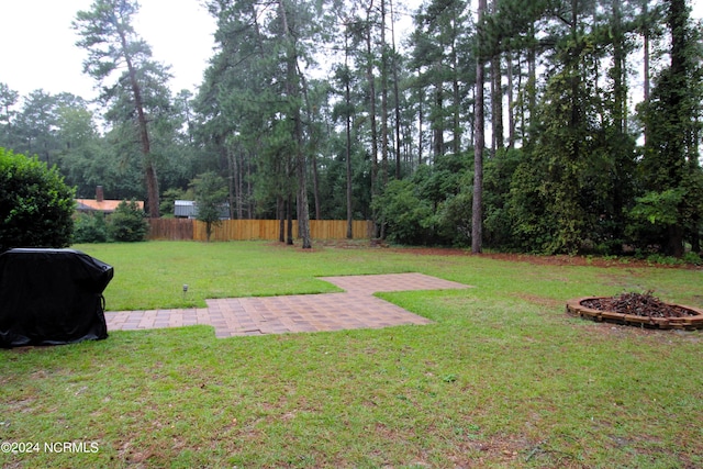 view of yard with a patio area