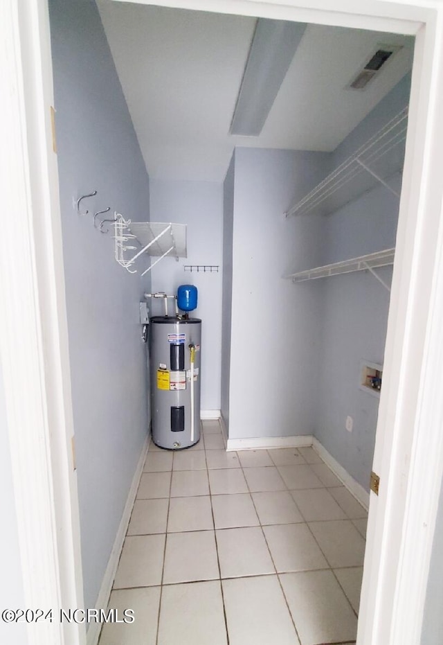 pantry with electric water heater