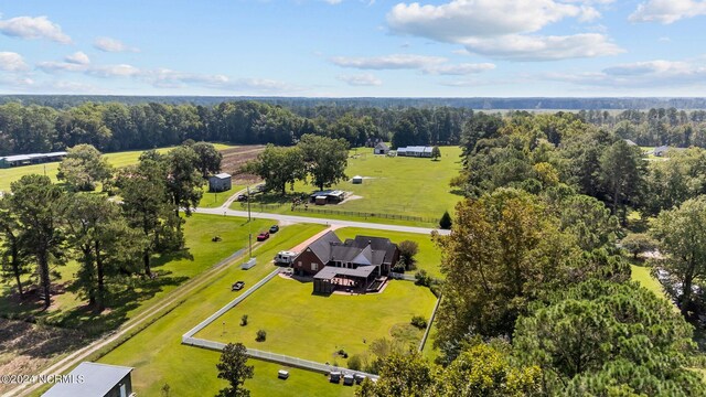 drone / aerial view with a rural view