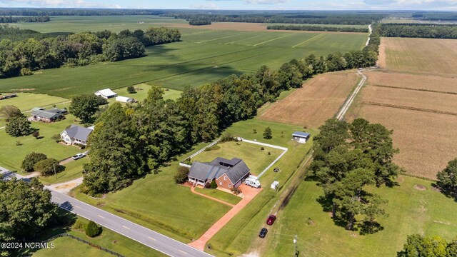 aerial view with a rural view