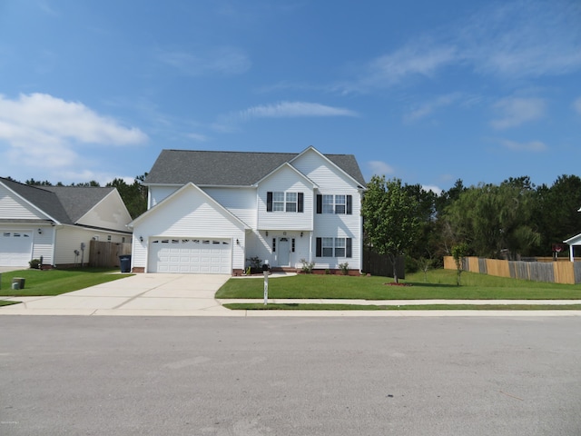 view of front of home with a front yard