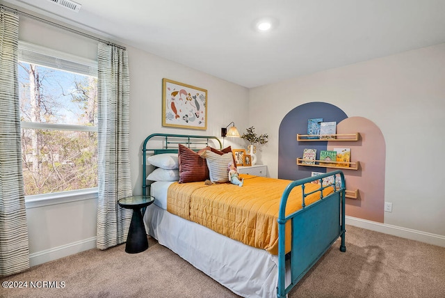 bedroom with carpet floors