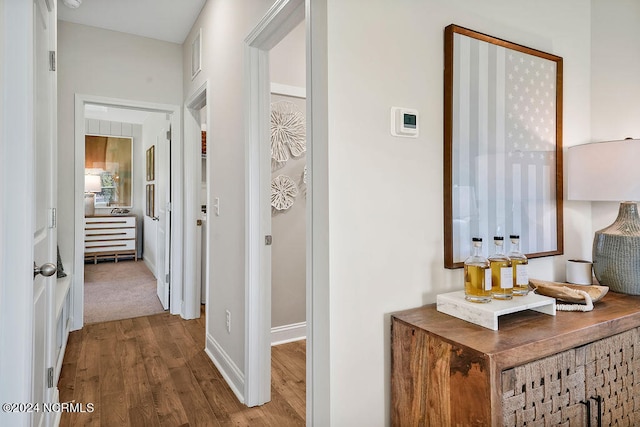 hall featuring hardwood / wood-style floors