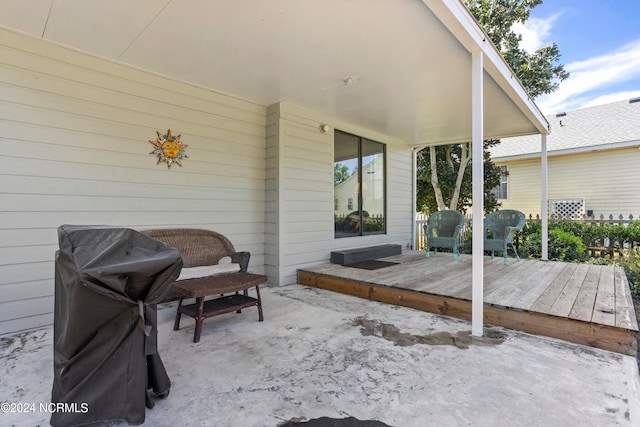 view of patio with a deck