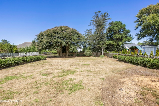 view of yard with a playground