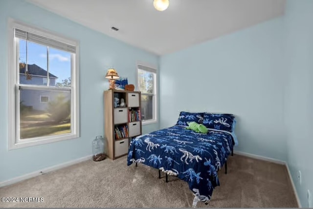 view of carpeted bedroom