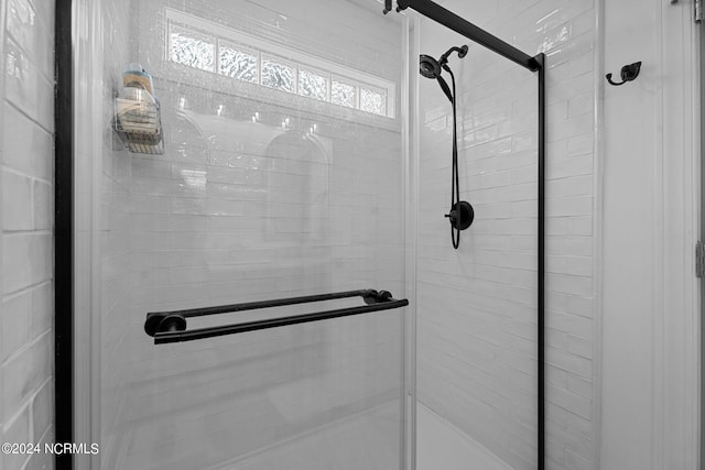 room details with an enclosed shower