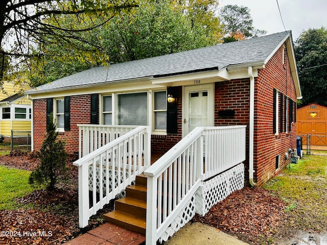 view of single story home