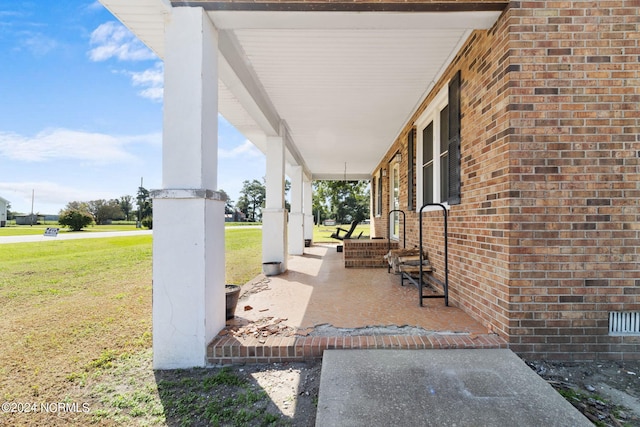 view of patio with a porch