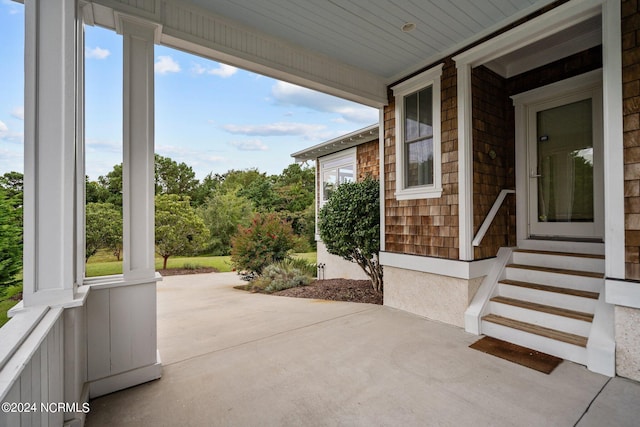 view of patio with a porch