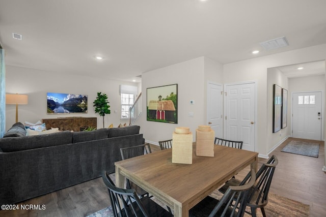 dining room featuring wood-type flooring