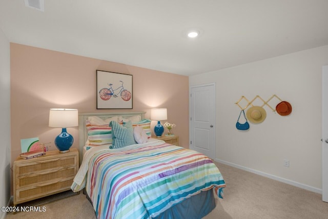 bedroom with carpet floors