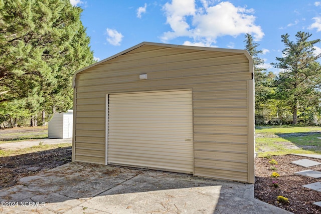 view of garage