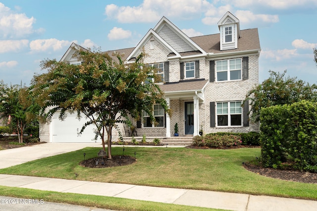 view of front of home with a front lawn and a porch