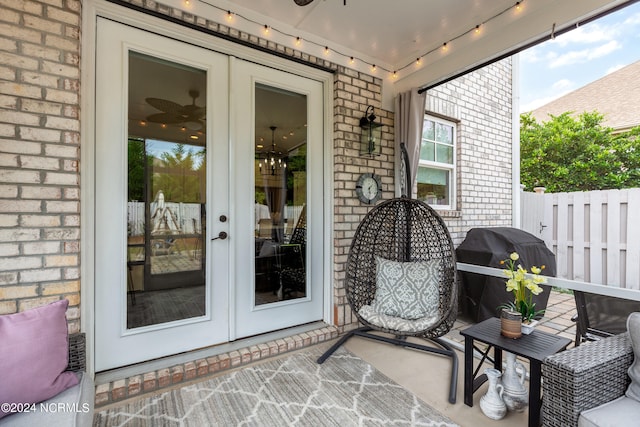 exterior space with french doors