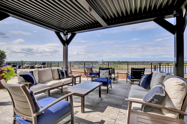 deck featuring an outdoor hangout area