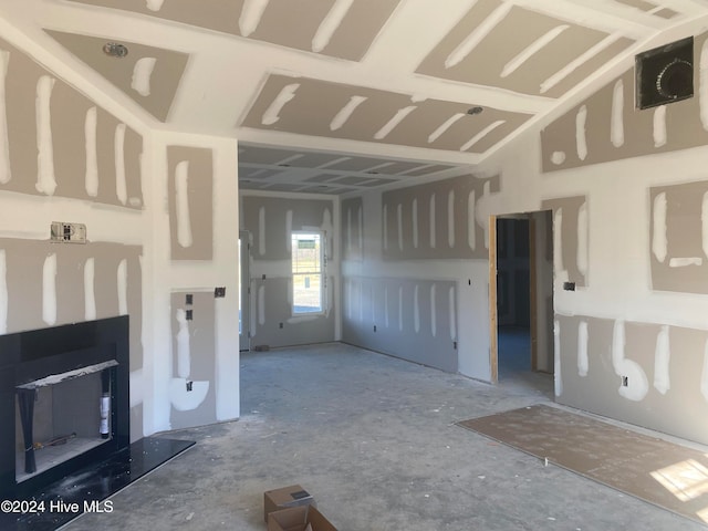 unfurnished living room with a fireplace