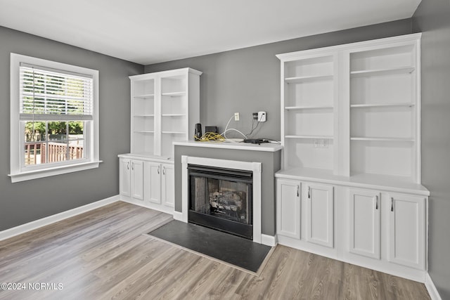 living room with light wood-type flooring