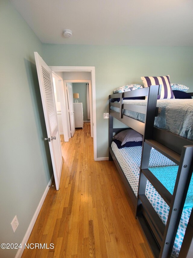 bedroom featuring light hardwood / wood-style flooring