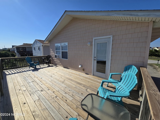 2712 Island Dr, North Topsail Beach, NC 28460 - wooden deck with cooling unit
