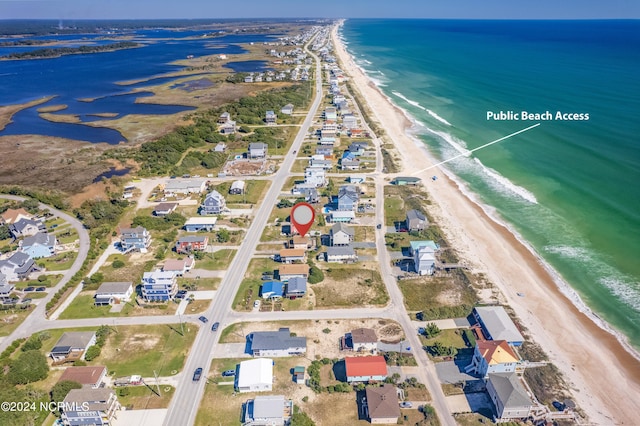 2712 Island Dr, North Topsail Beach, NC 28460 - drone / aerial view with a view of the beach and a water view