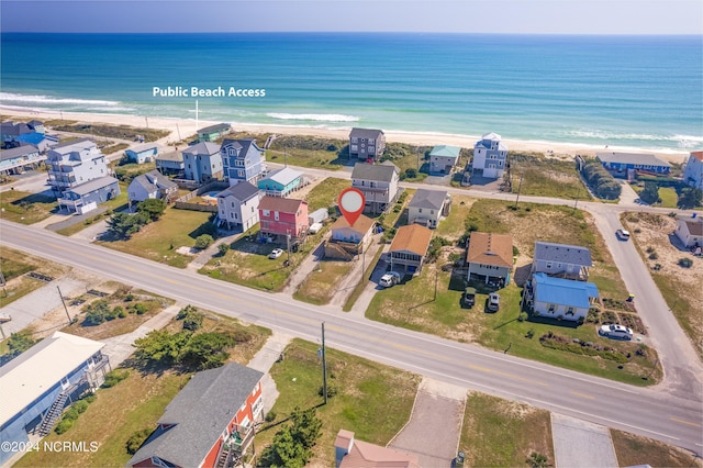 2712 Island Dr, North Topsail Beach, NC 28460 - bird's eye view with a beach view, a residential view, and a water view