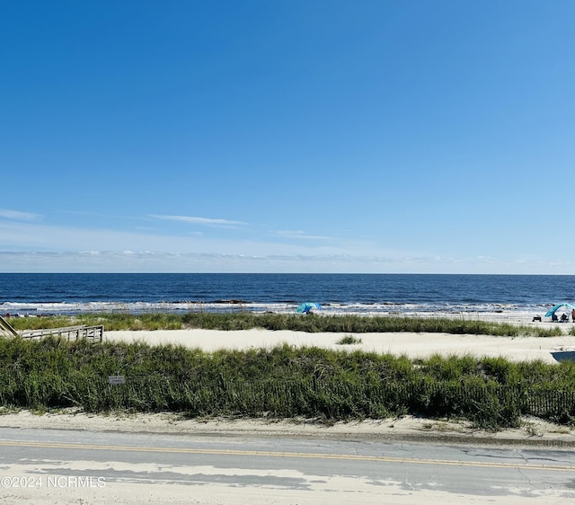 view of water feature featuring a beach view