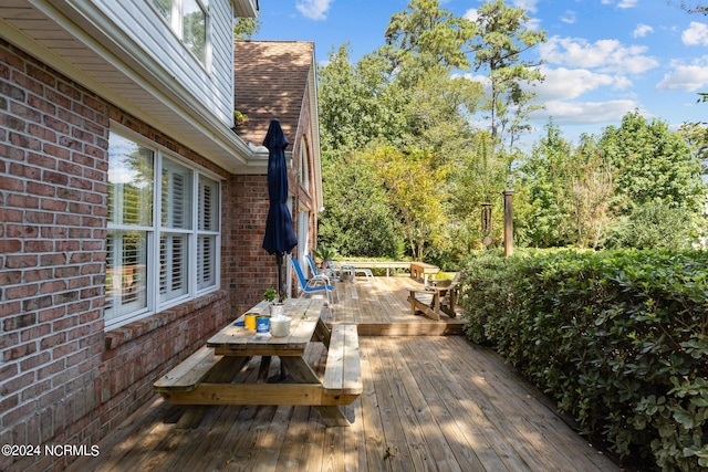 view of wooden deck