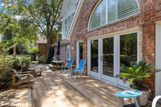 deck with french doors