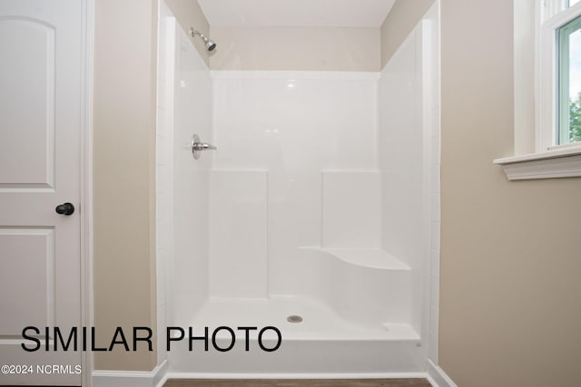 bathroom with a shower