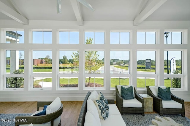 616 Waterstone Dr, Wilmington, NC 28411 - sunroom / solarium featuring beamed ceiling