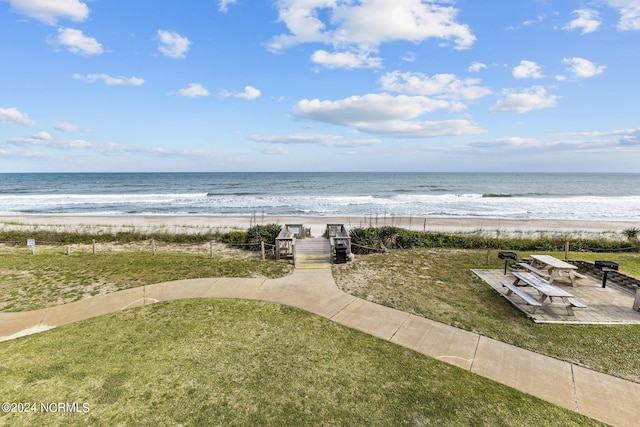 water view with a view of the beach