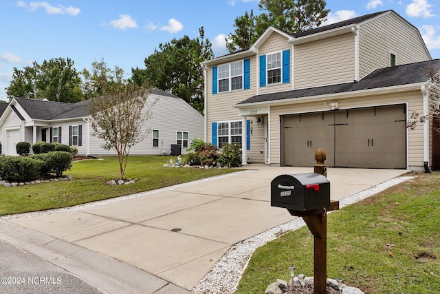 view of front of home with a front lawn