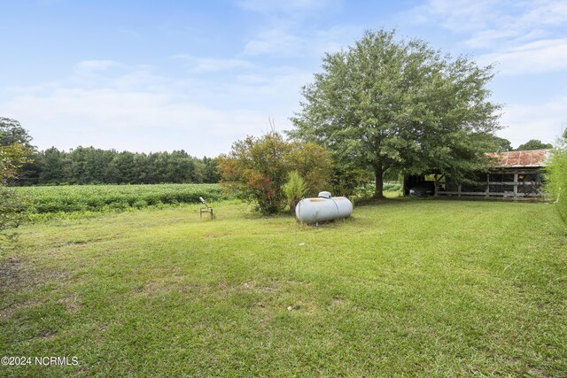 view of yard with a rural view