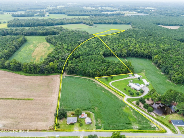 aerial view featuring a rural view